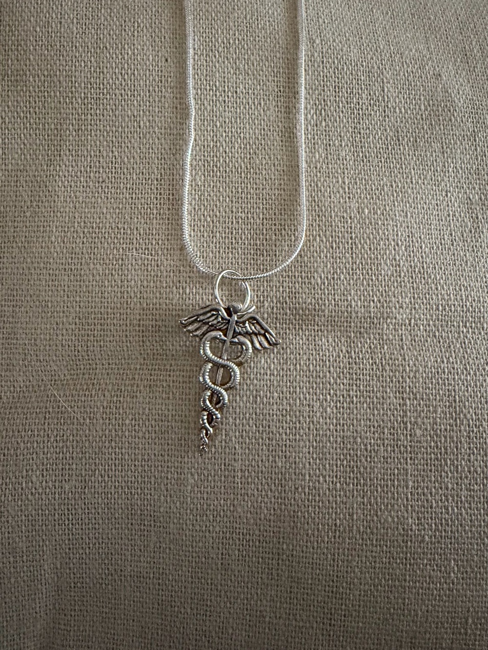 Silver Caduceus Pendant Necklace - Professional Medical Symbol